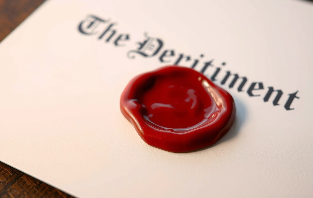 Legal document with seal